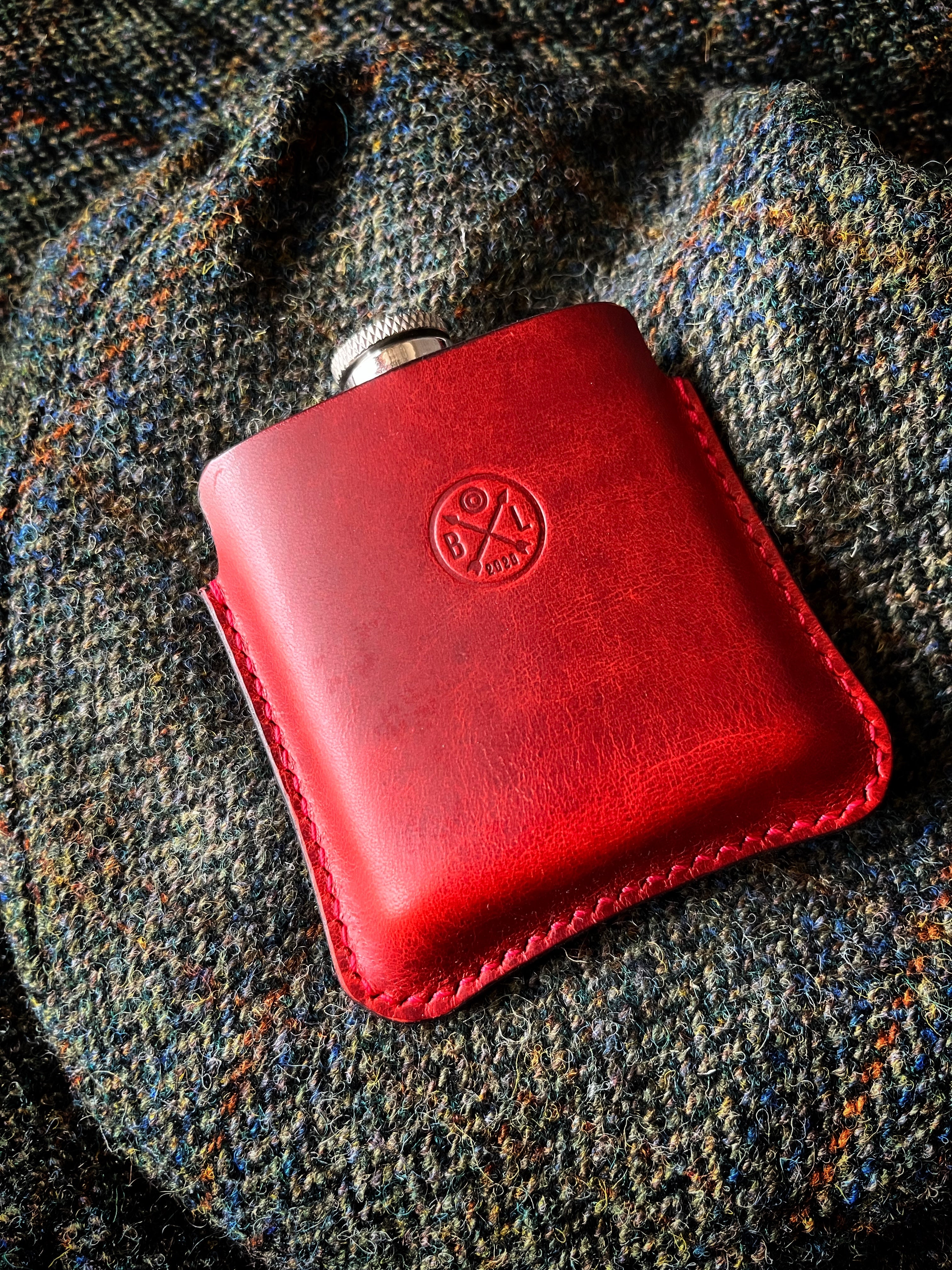 The Crag 3oz Leather Hipflask