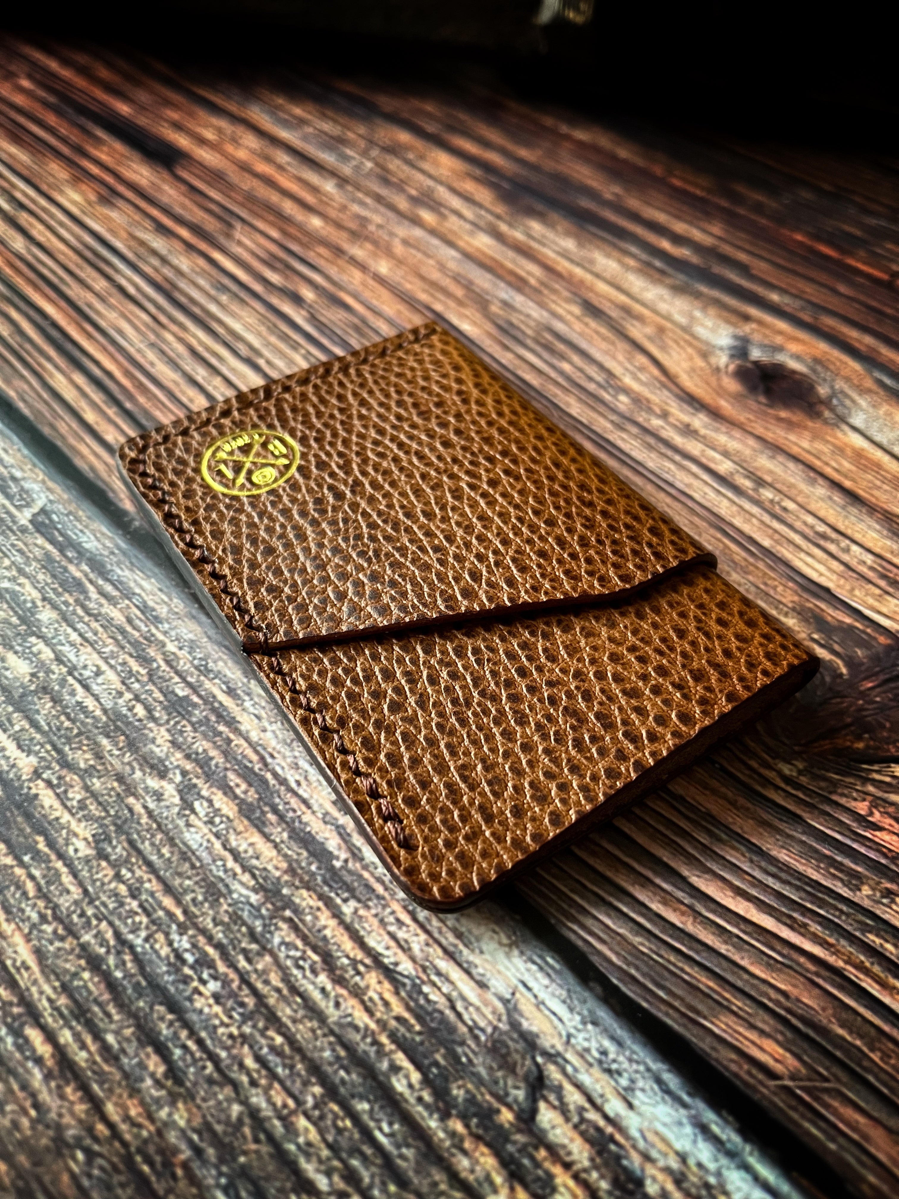 "Altham" Handmade Minimalistic Wallet/Card Holder in Cognac Dollaro Leather.