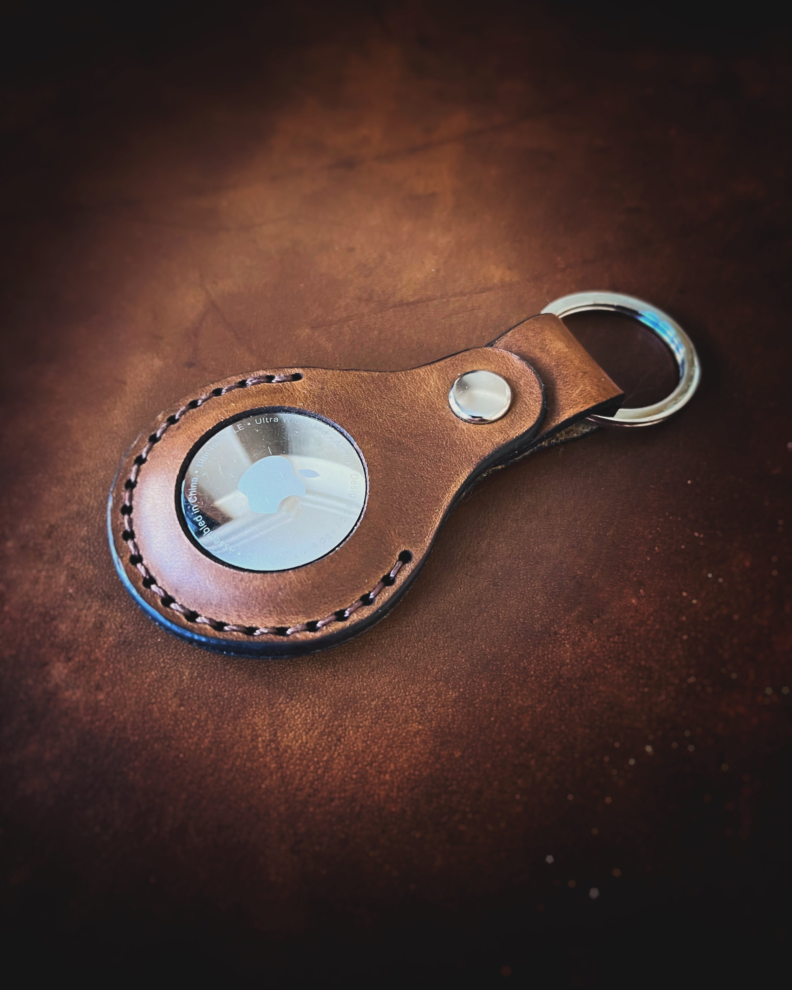 Leather Airtag Keyring