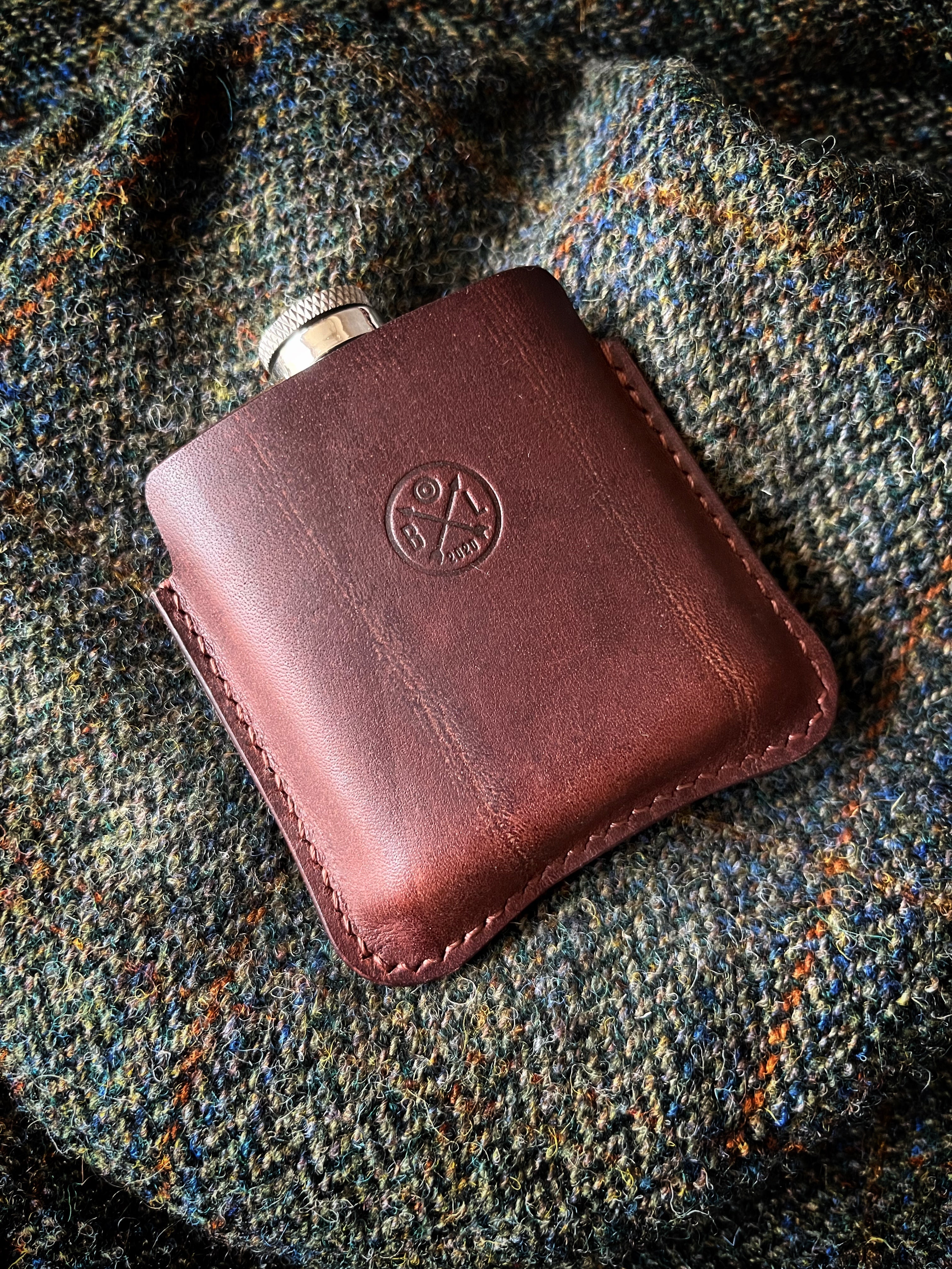 The Crag 3oz Leather Hipflask