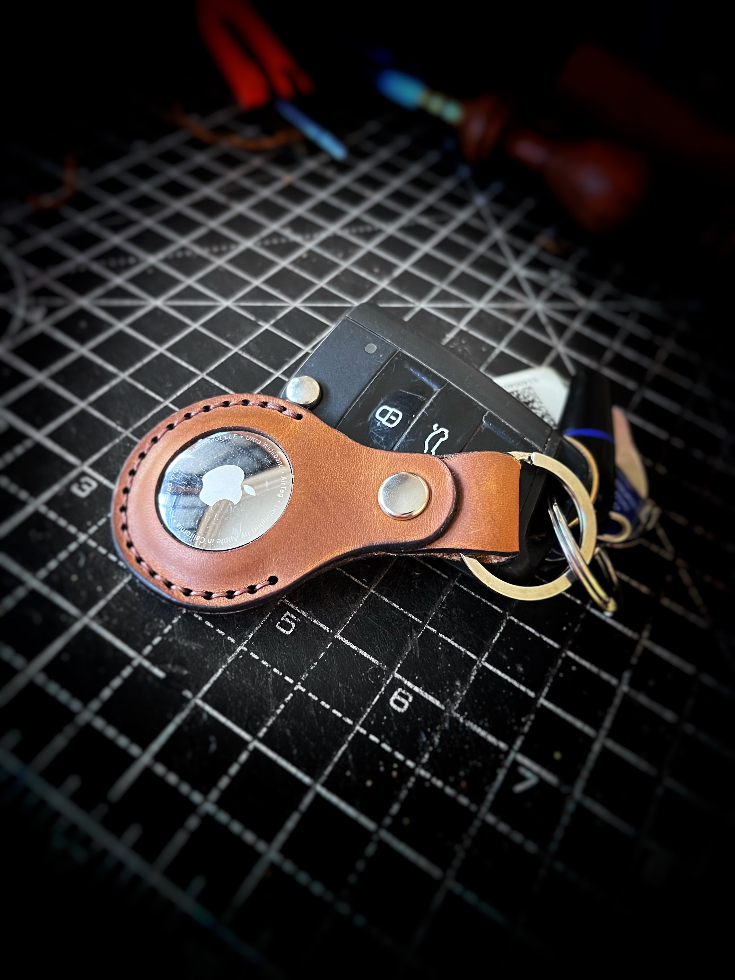 Leather Airtag Keyring