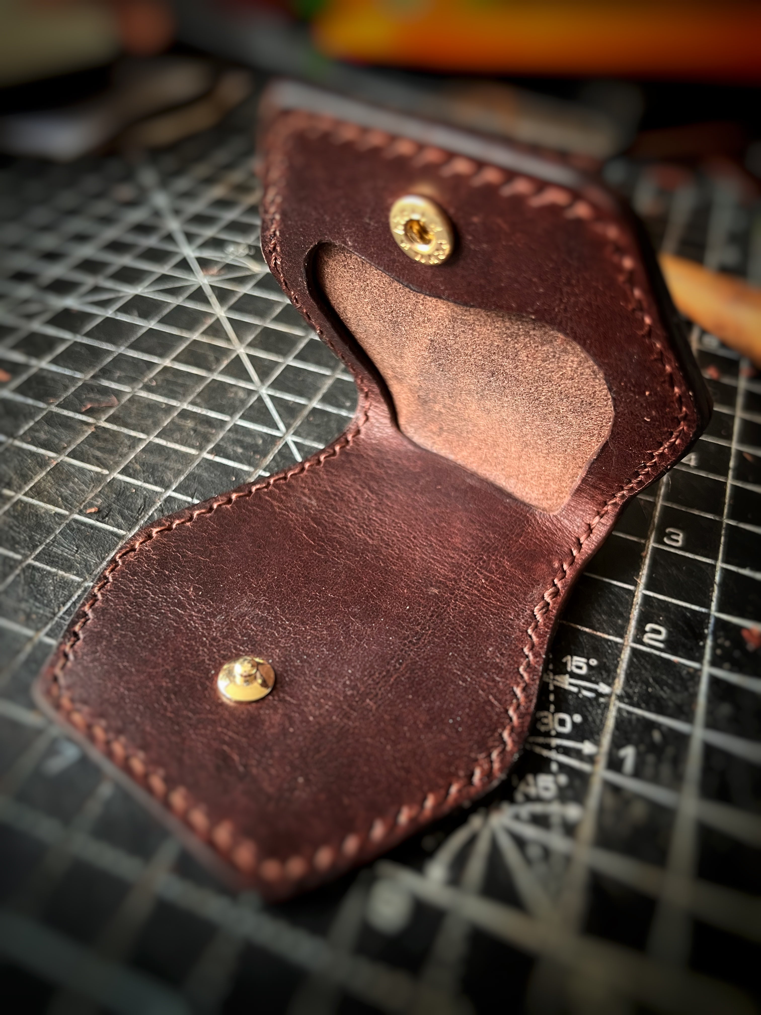 Stocks Handmade Leather Tray Coin Purse