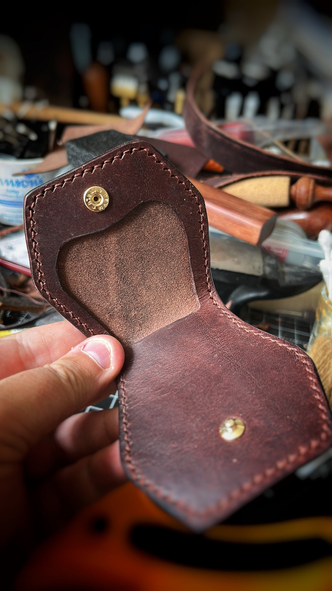 Stocks Handmade Leather Tray Coin Purse