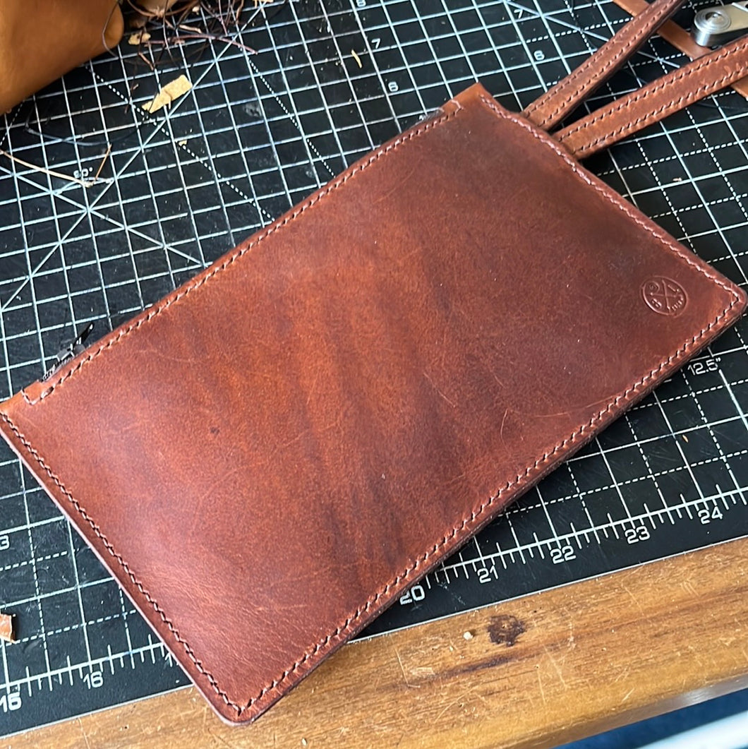 “Grindleton”  Handmade Leather Zip Travel Pouch