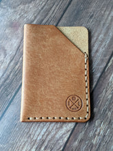 Load image into Gallery viewer, &quot;Coppice&quot; Minimalistic Wallet/Card Holder in Cognac &quot;Pueblo&quot; Leather with AmberGlow thread
