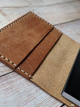 Load image into Gallery viewer, &quot;Oakhill&quot; Handmade Notebook Cover in Cognac &quot;Pueblo&quot; Vegtan Leather with Beige Thread
