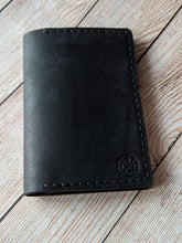 Load image into Gallery viewer, &quot;Warner&quot; Passport Case in Black Pueblo Italian Vegtan Leather with Black thread.
