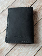 Load image into Gallery viewer, &quot;Warner&quot; Passport Case in Black Pueblo Italian Vegtan Leather with Black thread.
