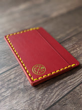 Load image into Gallery viewer, &quot;Slaidburn&quot; Handmade Leather Minimalist Wallet/Cardholder in Dark Red Lamport English Leather. (LIMITED EDITION)
