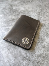 Load image into Gallery viewer, &quot;Altham&quot; Handmade Minimalistic Wallet/Card Holder in Grey &quot;Lyveden&quot; Leather with Warm Grey Thread
