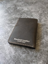 Load image into Gallery viewer, &quot;Altham&quot; Handmade Minimalistic Wallet/Card Holder in Grey &quot;Lyveden&quot; Leather with Warm Grey Thread
