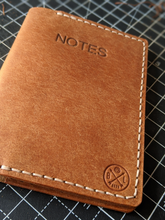 Load image into Gallery viewer, &quot;Oakhill&quot; Handmade Notebook Cover in Cognac &quot;Pueblo&quot; Vegtan Leather with Beige Thread
