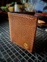 Load image into Gallery viewer, &quot;Roughlee&quot; Handmade Leather Wallet with Cognac Dollaro Leather Exterior and Brandy Lyveden Leather Interior.
